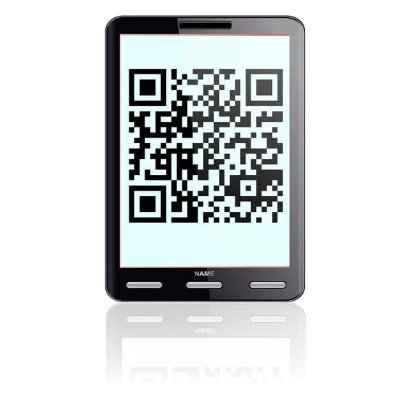 Tablet ordenador con código QR . —  Fotos de Stock