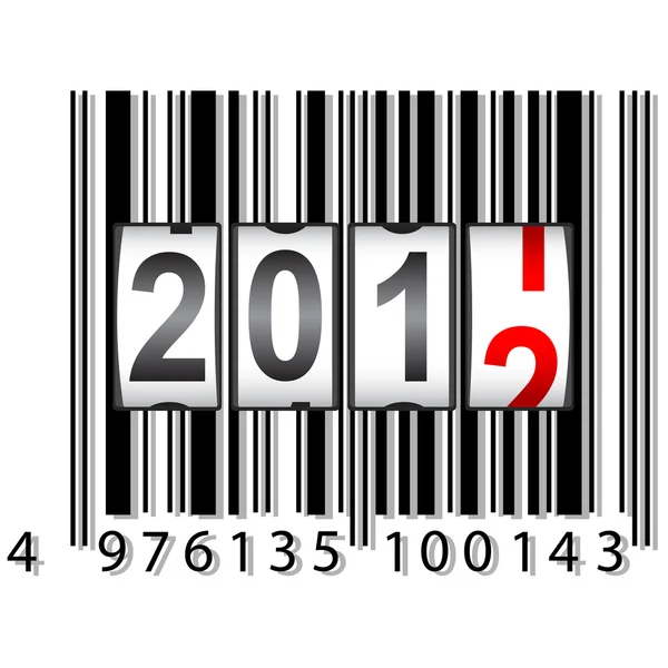 2012 contador de ano novo, código de barras . — Fotografia de Stock