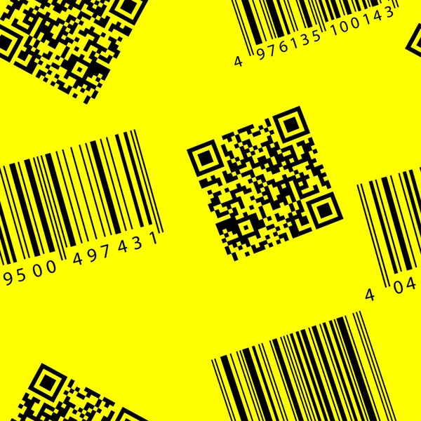 Barcode and qr-code. Seamless wallpaper. — Stock Photo, Image
