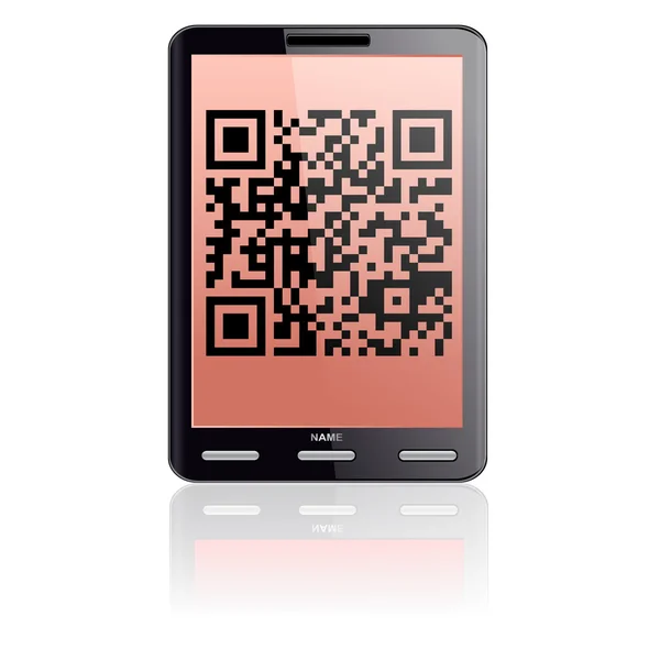 Tablet computer with QR code. — Stock Photo, Image