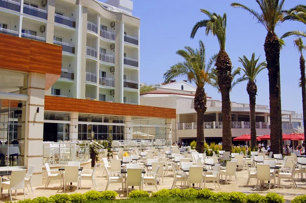 Open-air restaurant at luxury spa hotel