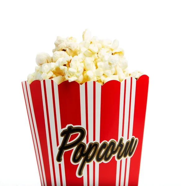 Close up of a popcorn box isolated on white — Stock Photo, Image