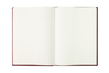 Opened blank book with clipping path clipart