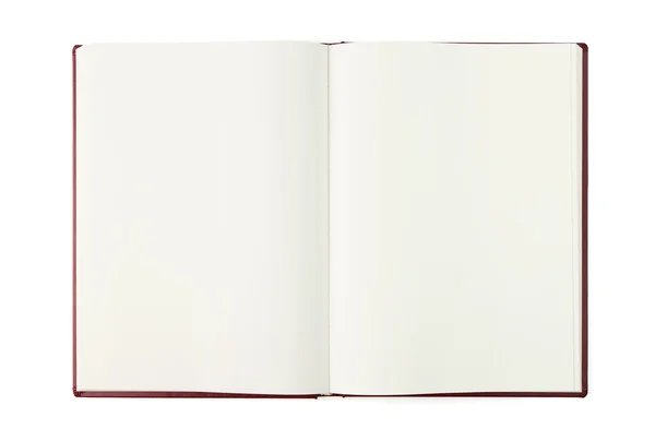 Aufgeschlagenes leeres Buch mit Schneideweg — Stockfoto
