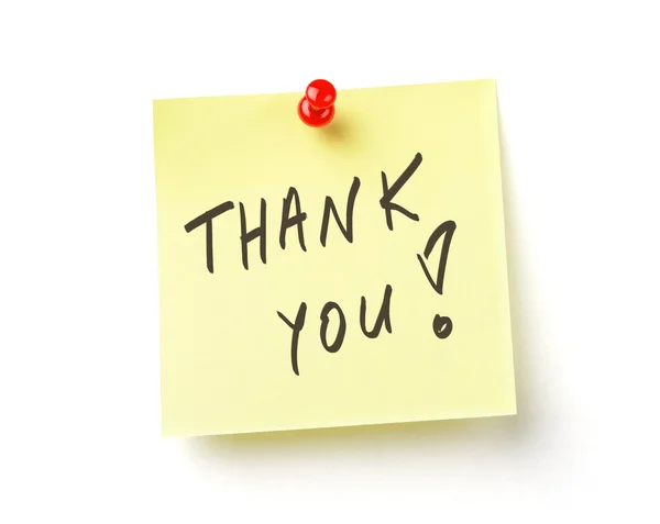 stock image Thank you note on white with clipping path