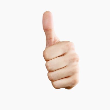 Thumbs up! Isolated with clipping path clipart