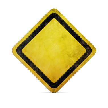 Grunge empty road sign with clipping path clipart