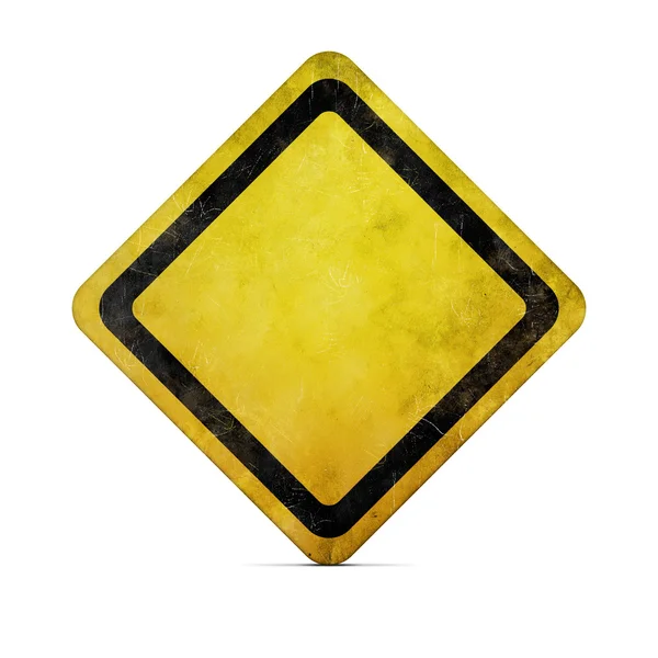 Grunge empty road sign with clipping path — Stock Photo, Image