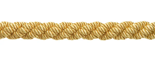Elegante corda de ouro isolado no fundo branco — Fotografia de Stock