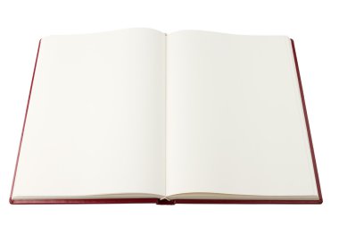 Open blank book with clipping path