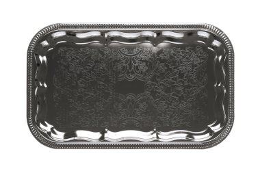 Top view of an silver tray clipart