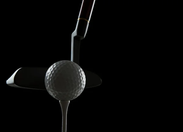 М'яч для гольфу на чорному фоні — стокове фото