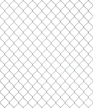 Seamless chainlink fence on white clipart