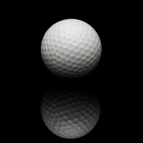 Palla da golf isolata su sfondo nero — Foto Stock