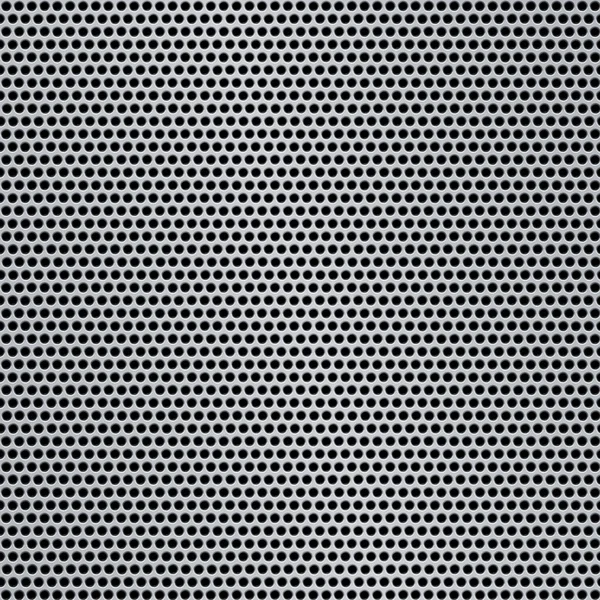 反射の丸穴と光沢のある銀金属パターン — ストック写真
