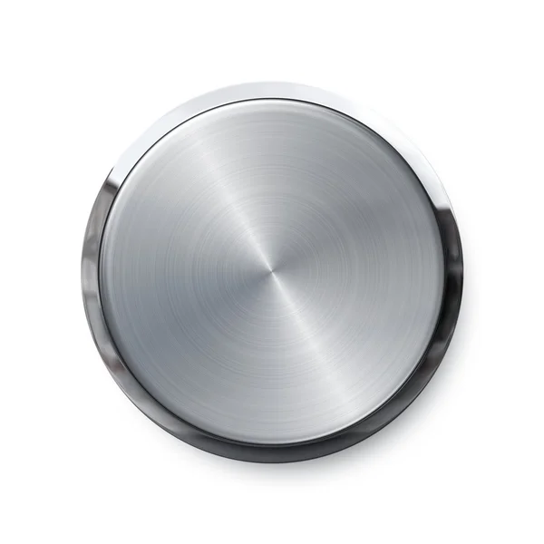 Blank silver shiny push button — Stock Photo, Image