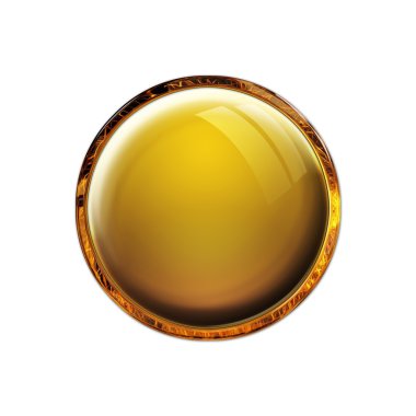 Blank antique amber gloss button clipart