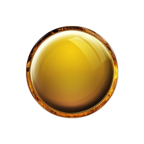 Blank antique amber gloss button — Stock Photo, Image