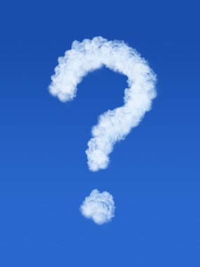 Clouds in shape of question mark clipart