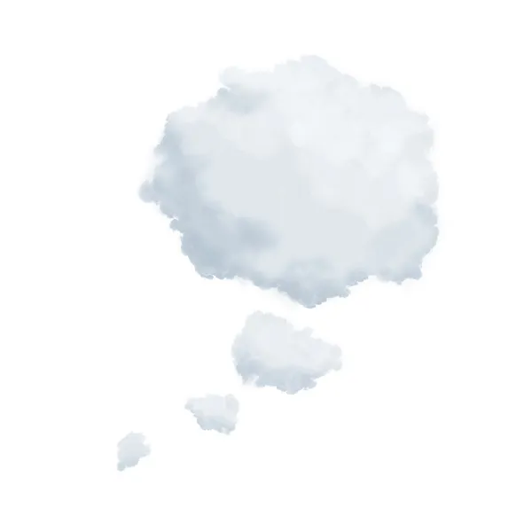 Chmury bubble myśli na białym tle — Zdjęcie stockowe