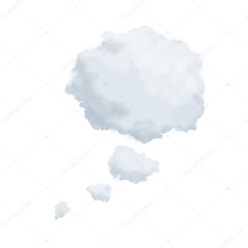 Thought bubble clouds isolated on white