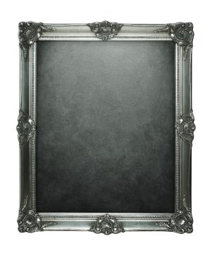 Empty vintage silver frame with clipping paths clipart