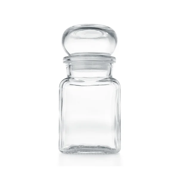 Üres, fehér üvegből készült tégely — Stock Fotó