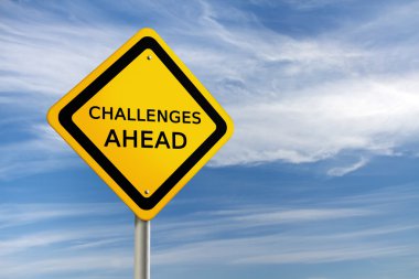 CHALLENGES AHEAD road sign clipart