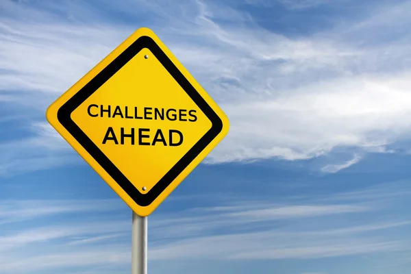 CHALLENGES AHEAD road sign — Stock Photo, Image