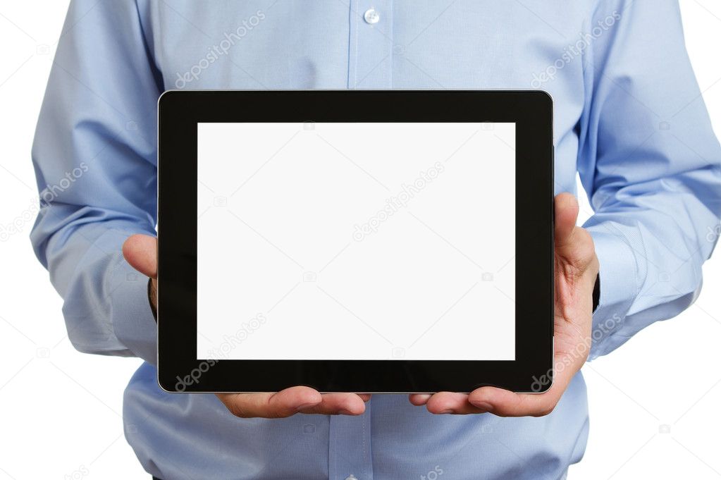 Blank digital tablet with clipping path