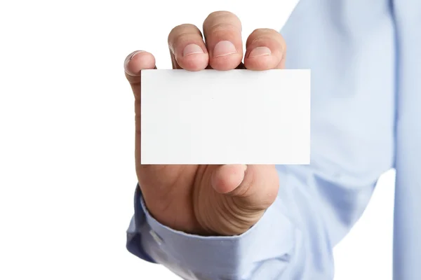 Mostrar la tarjeta de visita en blanco — Foto de Stock