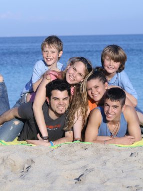 Extended family kids on holiday or vacation