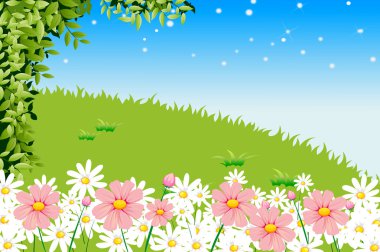 Sky garden hillside clipart