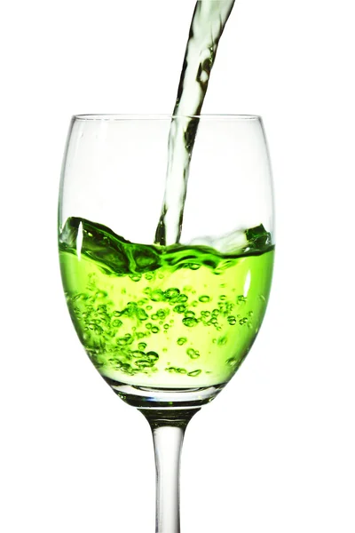 Green cocktail into glass — Stock Photo, Image