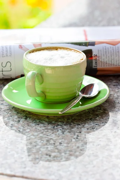 Cappuccino káva ráno — Stock fotografie