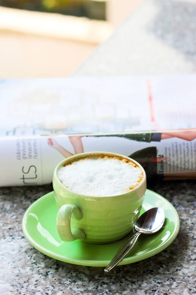 Cappuccino coffee in the morning — Stock Photo, Image