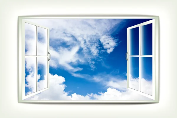 Открытые окна и прекрасный вид на небо — стоковое фото