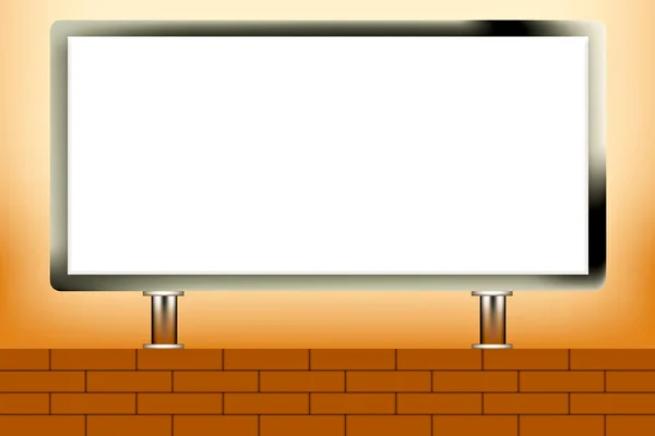 White-board en muur van baksteen — Stockvector