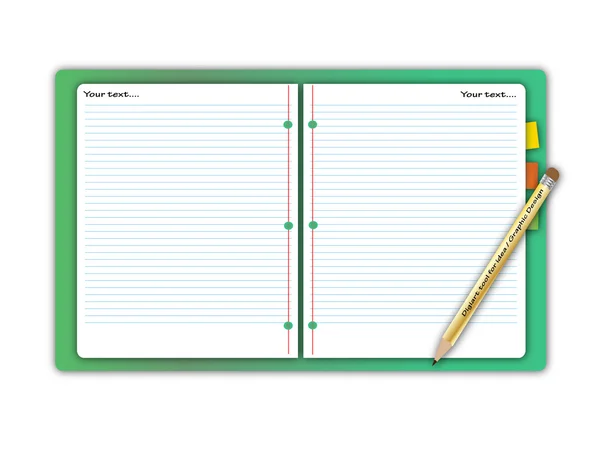 Stock vector Green book diary