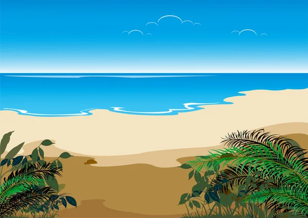 Sur la plage — Image vectorielle