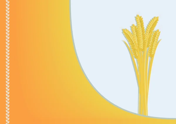 Ilustração abstrata de um buquê de trigo e o céu azul — Vetor de Stock