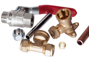 Plumbing fixtures and piping parts clipart