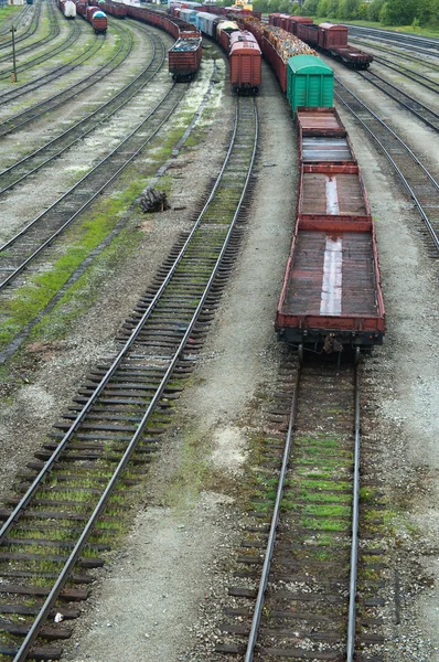 Σιδηροδρομικές γραμμές που αναχωρούν σε απόσταση — Φωτογραφία Αρχείου