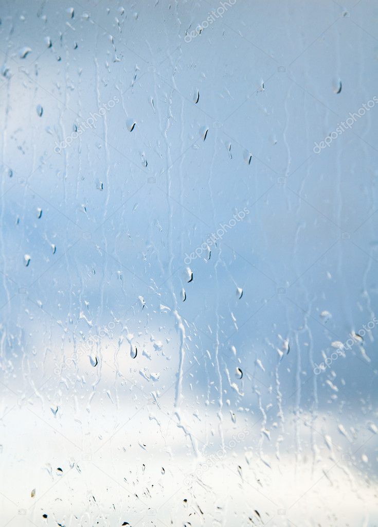 Drops of a rain on glass