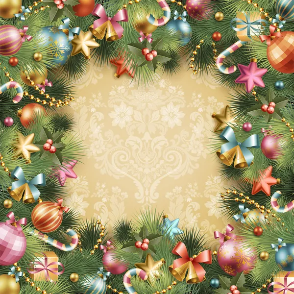 Рождественский винтажный фон — стоковый вектор