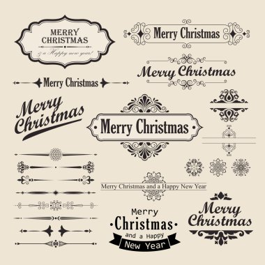 Christmas vintage design clipart