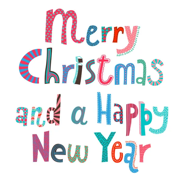 Καλά Χριστούγεννα και ένα ευτυχισμένο το νέο έτος γράμματα — Διανυσματικό Αρχείο