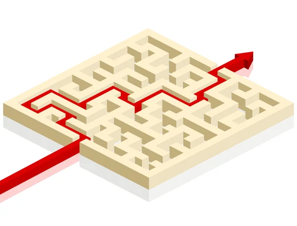 Labirinto com seta —  Vetores de Stock