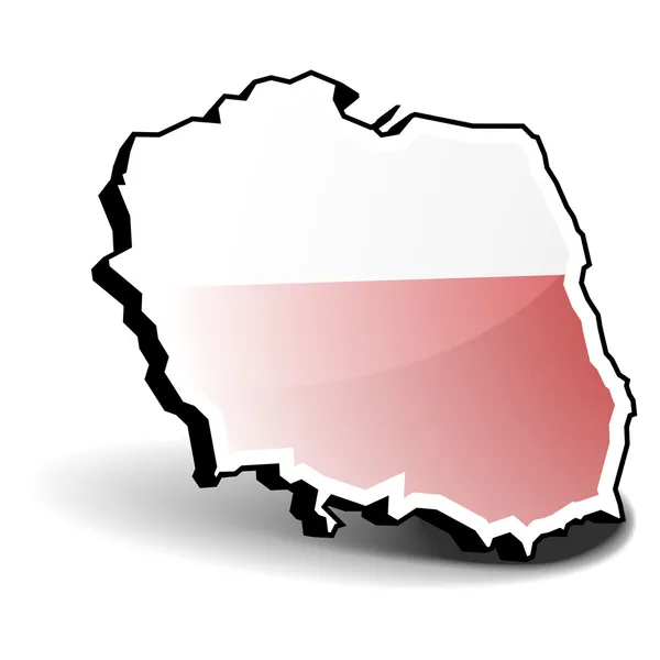 3d mapa Polska — Wektor stockowy