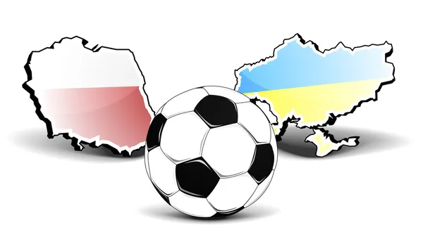 Piłka nożna Polska Ukraina — Wektor stockowy